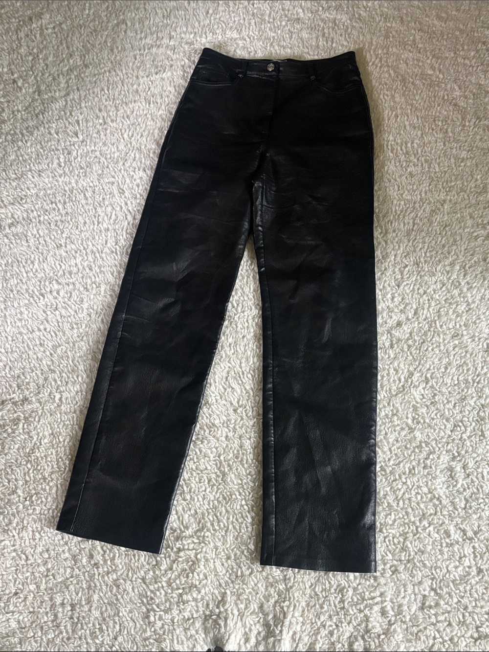 Wilfred Black Straight-Leg Faux Leather Jeans